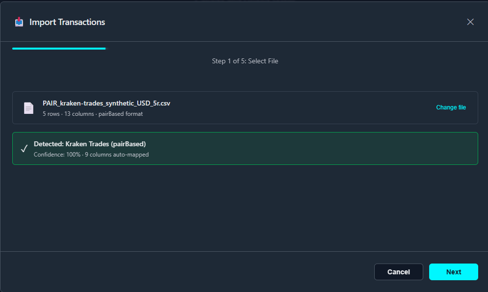 Step 1: File Selection with Profile Match